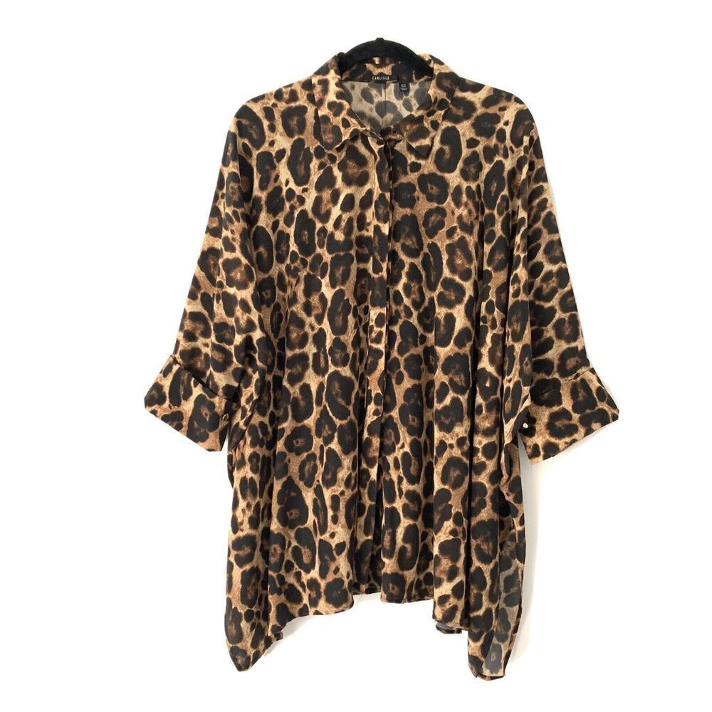 Carlisle 12 Silk Animal Print Dolman Blouse